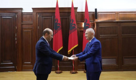 The Ambassador of the Republic of Armenia Tigran Mkrtchyan presented his credentials to the President of Albania