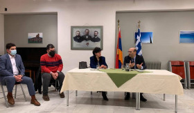 Ambassador Tigran Mkrtchyan had a meeting with the Armenian Blue Cross, Hamazkayin and Homenetmen Greek Regional Administration and Azat Or editorial office