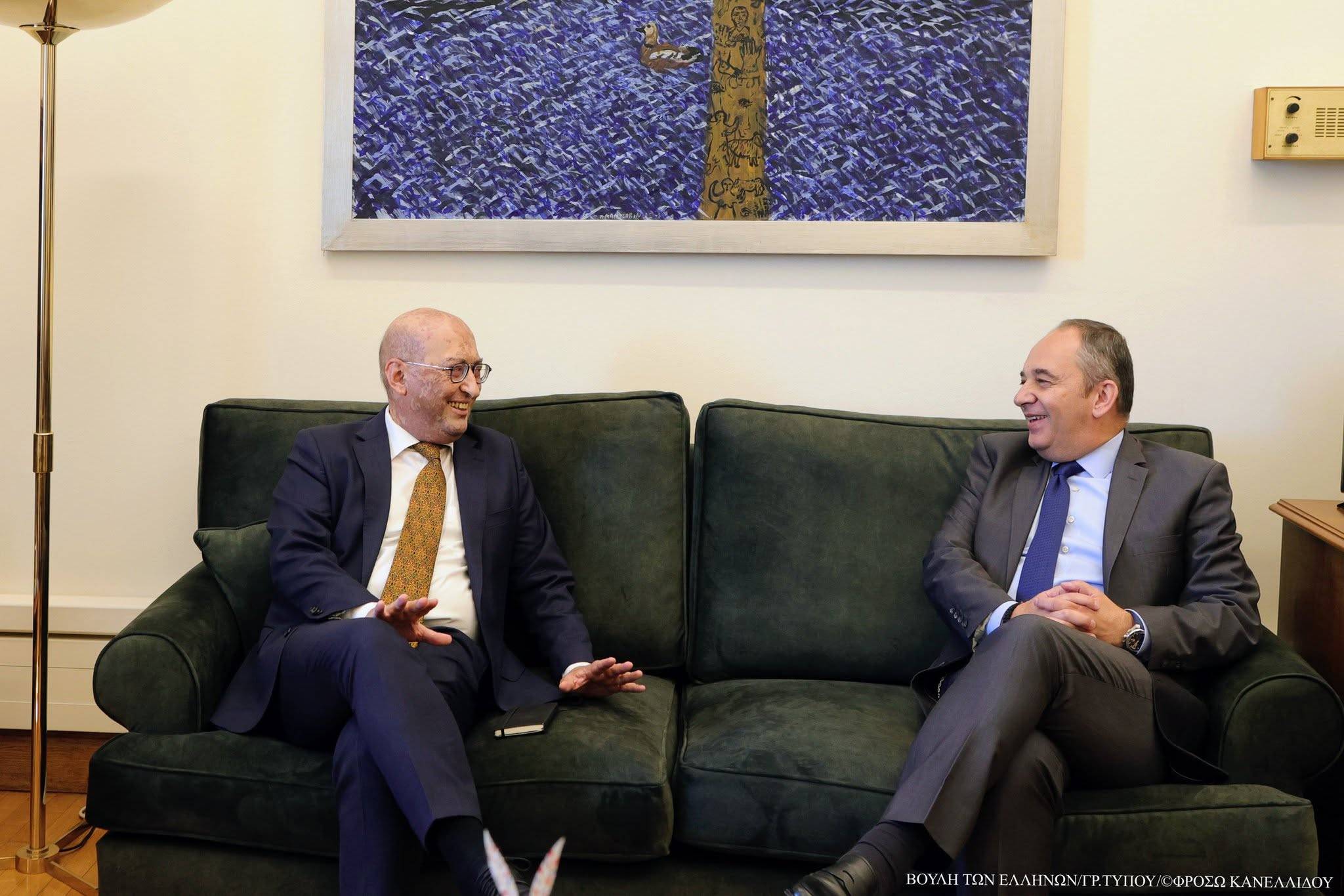 Ambassador Tigran Mkrtchyan Meets with Deputy Speaker of the Hellenic Parliament Mr. Giannis Plakiotakis