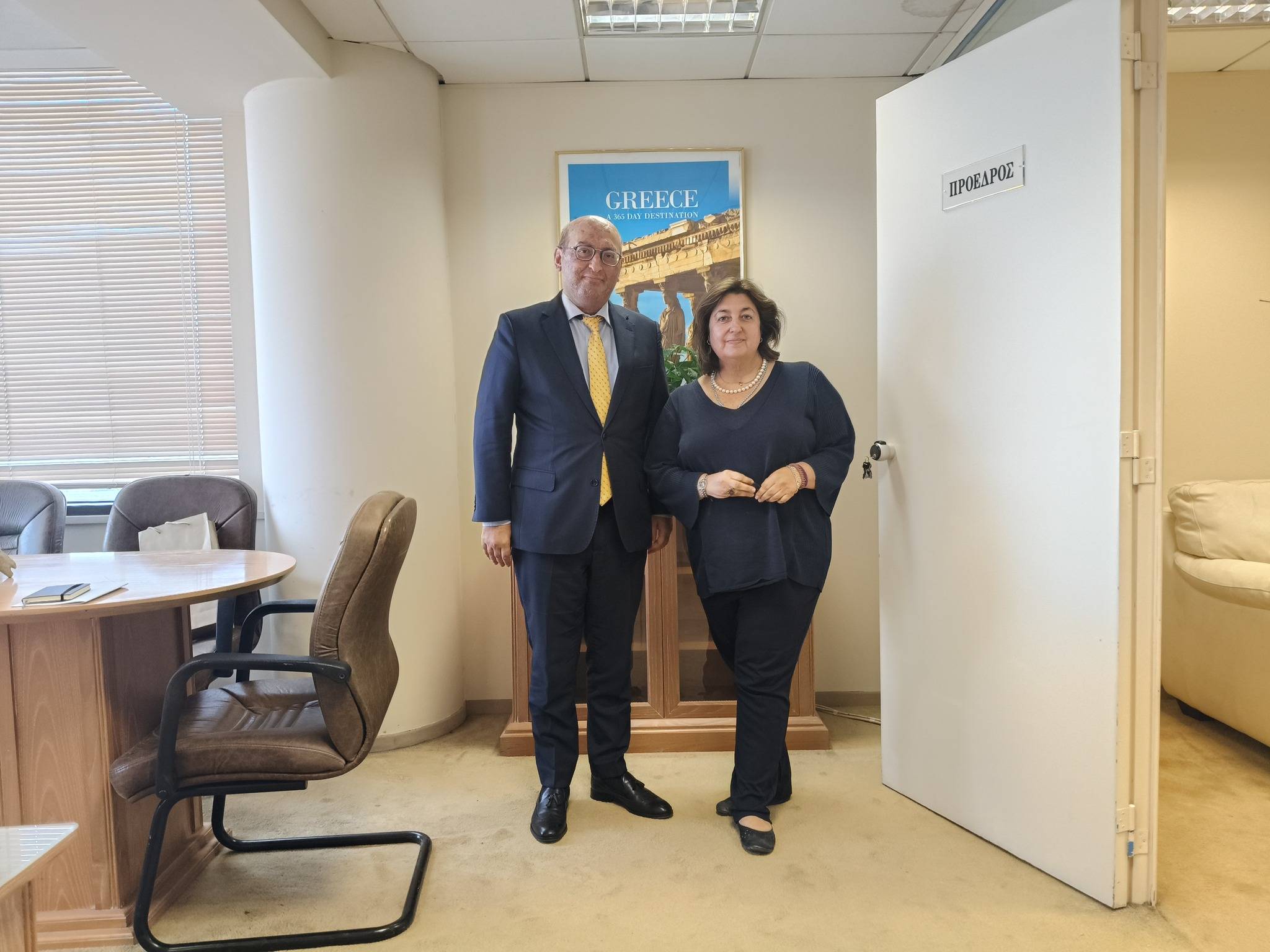 Ambassador Mkrtchyan Meets with the President of the Greek National Tourism Organization