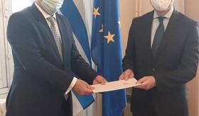 Ambassador Tigran Mkrtchyan handed over the copies of his credentials to the Chief of Protocol Department of the Ministry of Foreign Affairs of Greece