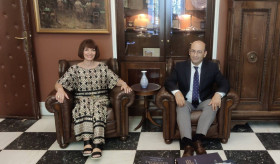 The meeting of the Armenian ambassador to Greece Tigran Mkrtchyan with the rector of the Athens Pantheon University of Social and Political Sciences Christina Koulouri