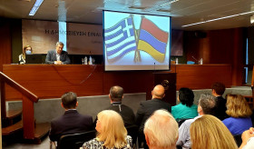 The solemn event in celebration of the 30th anniversary of the establishment of diplomatic relations between Armenia and Greece was held in the building of the Journalists Union of Athens Daily Newspapers